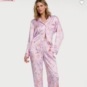 Glazed Satin Long Pajama Set